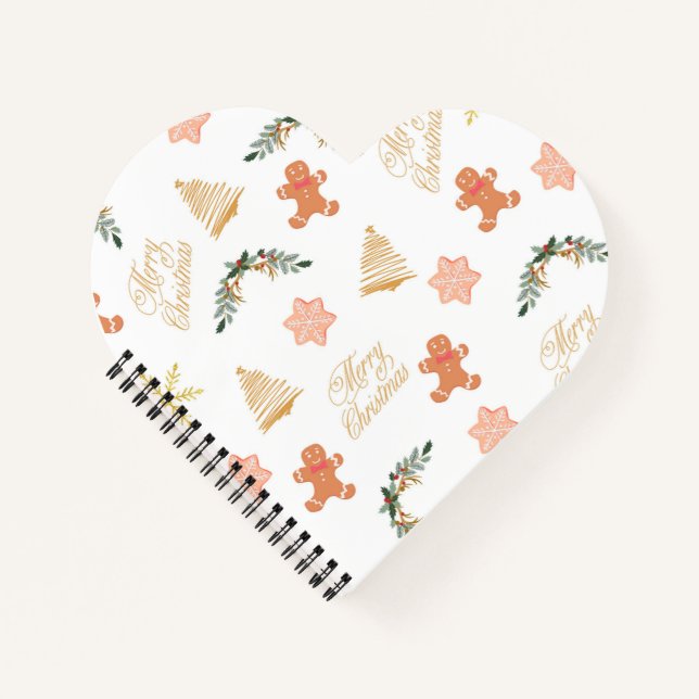 Cuaderno Patrón de navidades con galletas de árboles de nav (Anverso)
