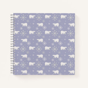 Cuaderno Patrón de navidades con osos polares y copos de ni