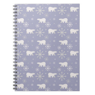 Cuaderno Patrón de navidades con osos polares y copos de ni