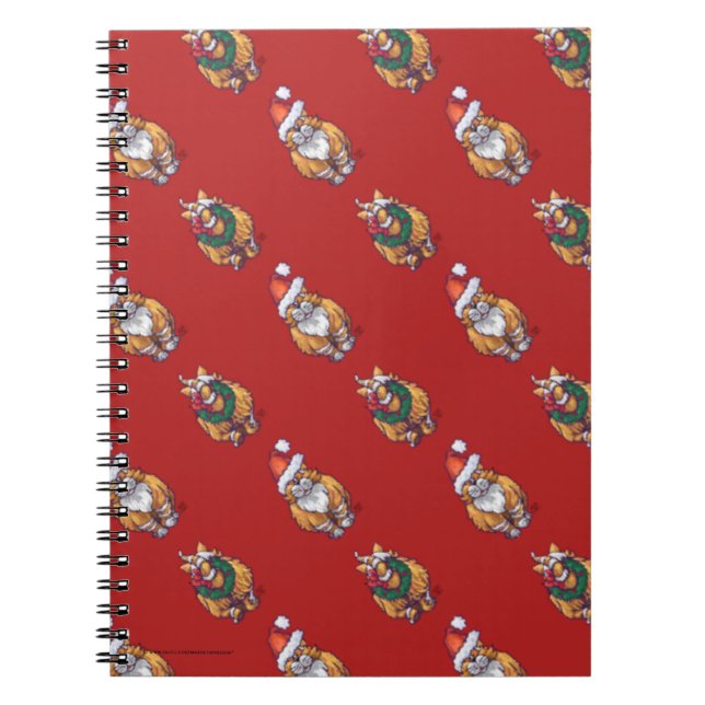 Cuaderno Patrón de Navidades de gatos de ginger de cabeza y (Frente)