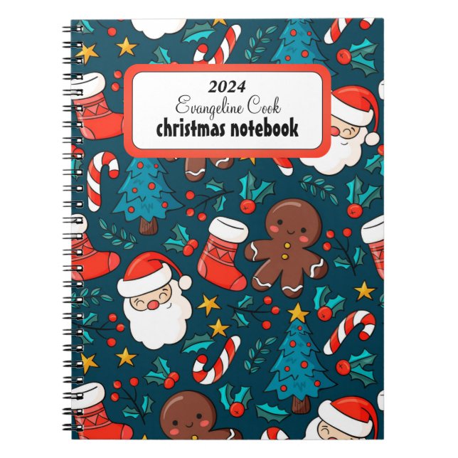 Cuaderno Patrón de navidades Portátil de fotos espirales (Frente)
