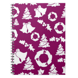 Cuaderno Patrón de Navidades púrpura