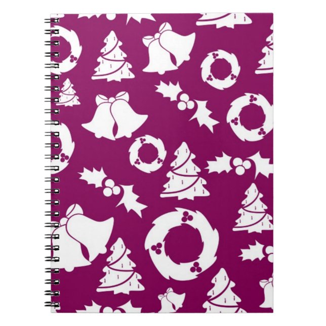 Cuaderno Patrón de Navidades púrpura (Frente)