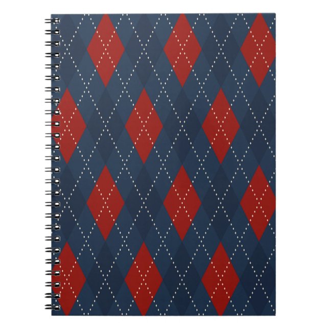 Cuaderno Patrón de Navidades Royal Blue Argyle (Frente)