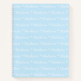 Cuaderno patrón de nombre de personalizable receta blanca a