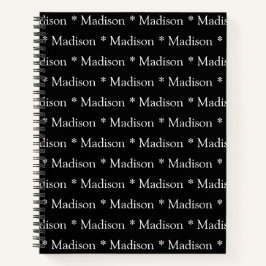 Cuaderno patrón de nombre de personalizable receta blanca n