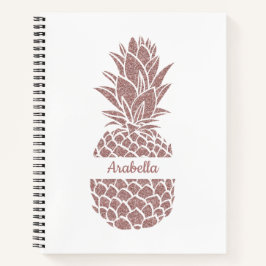 Cuaderno Patrón de nombre de piña de Purpurina rosa Rubor G