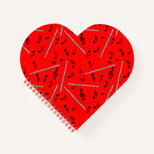 Cuaderno Patrón de notas de música de flauta