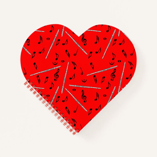 Cuaderno Patrón de notas de música de flauta (Anverso)