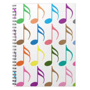Cuaderno Patrón de notas musicales coloridas