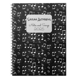 Cuaderno Patrón de notas musicales personalizadas