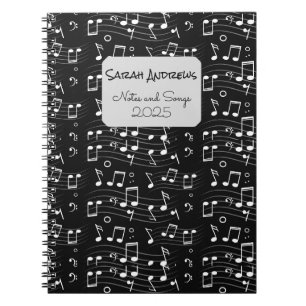 Cuaderno Patrón de notas musicales personalizadas