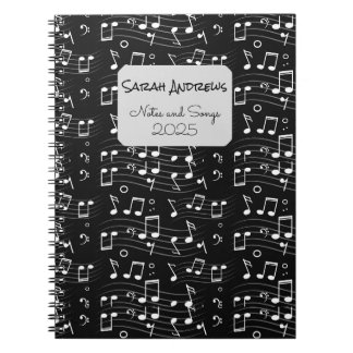 Cuaderno Patrón de notas musicales personalizadas
