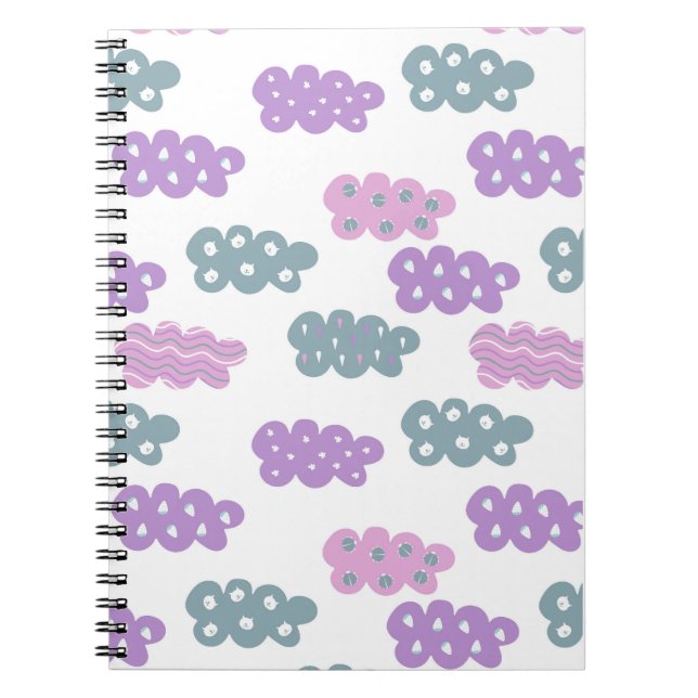 Cuaderno patrón de nube pastel (Frente)