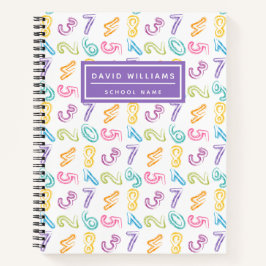 Cuaderno Patrón de Números Coloridos Lindos Nombre de Niños