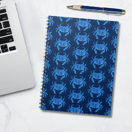 Cuaderno Patrón de océano junto al mar de cangrejo azul