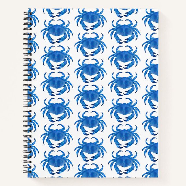 Cuaderno patrón de océano junto al mar de cangrejo azul (Anverso)