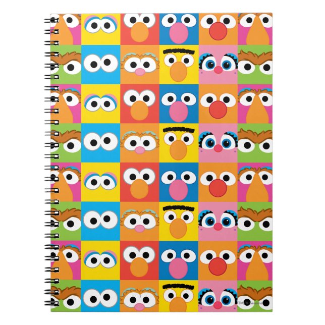 Cuaderno Patrón de ojos de personajes de la calle Sesame (Frente)