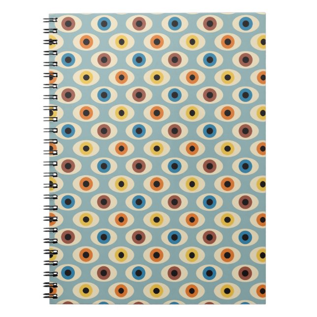 Cuaderno Patrón de ojos retro (Frente)