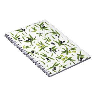 Cuaderno Patrón de oliva vintage