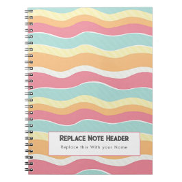 Cuaderno Patrón de onda colorido personalizado
