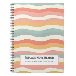 Cuaderno Patrón de onda colorido personalizado