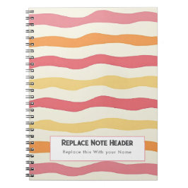 Cuaderno Patrón de onda colorido personalizado