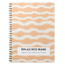 Cuaderno Patrón de onda de melocotón personalizado