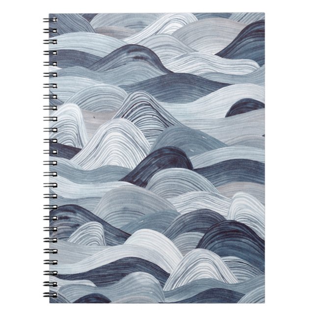 Cuaderno Patrón de ondas acuáticas. El fondo es impecable.  (Frente)