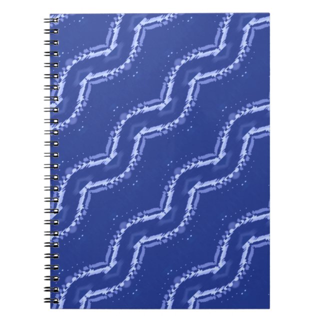 Cuaderno Patrón de ondas azules abstractas (Frente)