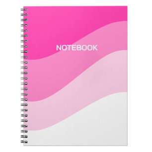 Cuaderno Patrón de ondas de color rosa blanco