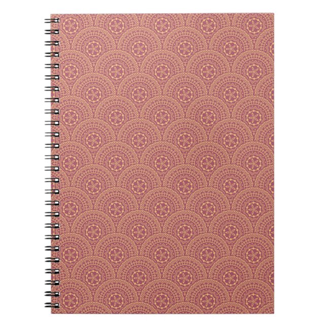 Cuaderno Patrón de ondas doradas y de mandala violeta (Frente)
