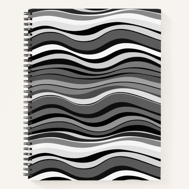 Cuaderno Patrón de ondas monocromas (Anverso)