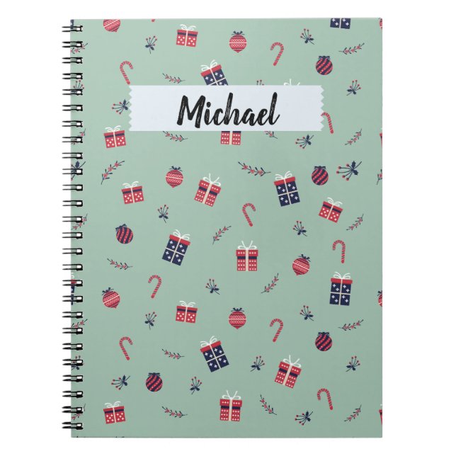 Cuaderno Patrón de ornamentos de presentación de Navidad su (Frente)