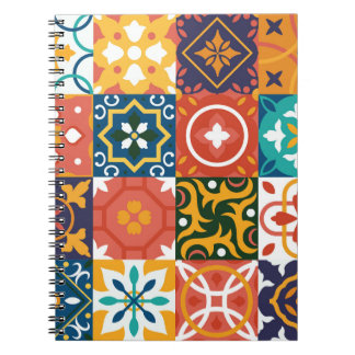 Cuaderno Patrón de Ornato de Baldosas Vintage Geométricas