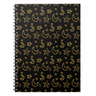 Cuaderno Patrón de oro de lunas y estrellas