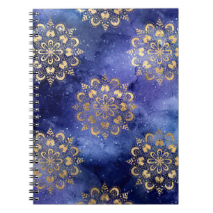 Cuaderno Patrón de oro y galaxia azul Dharma Mandala