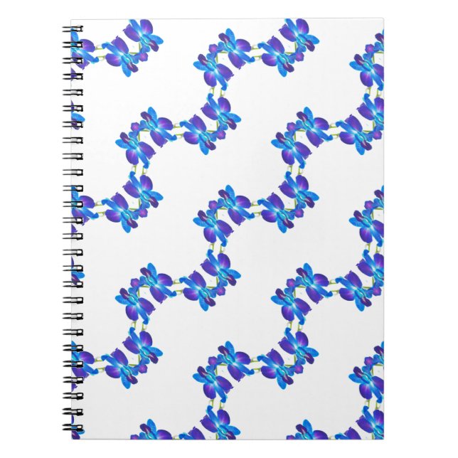 Cuaderno Patrón de orquídeas azules (Frente)