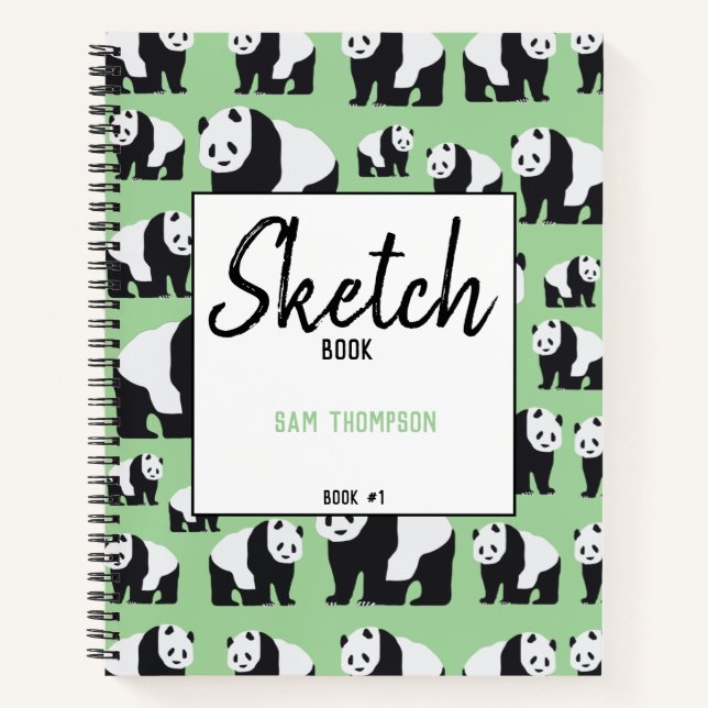 Cuaderno Patrón De Oso De Panda Cuta (Anverso)