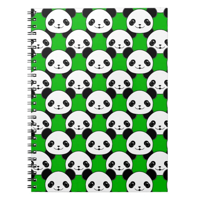 Cuaderno Patrón de oso Kawaii Panda (Frente)