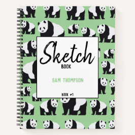 Cuaderno Patrón de oso panda lindo