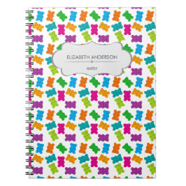 Cuaderno Patrón de osos de goma personalizado