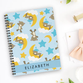 Cuaderno Patrón De Osos, Osos De Teddy, Estrellas, Tu Nombr