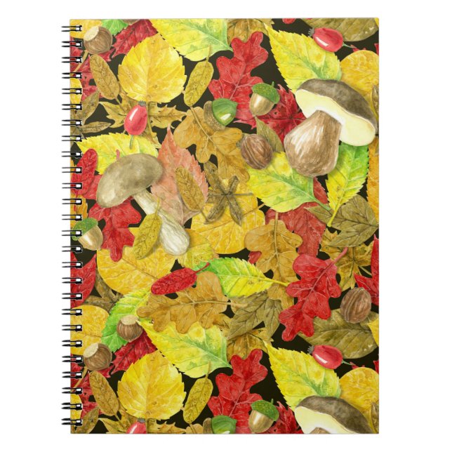 Cuaderno Patrón de otoño acuático (Frente)