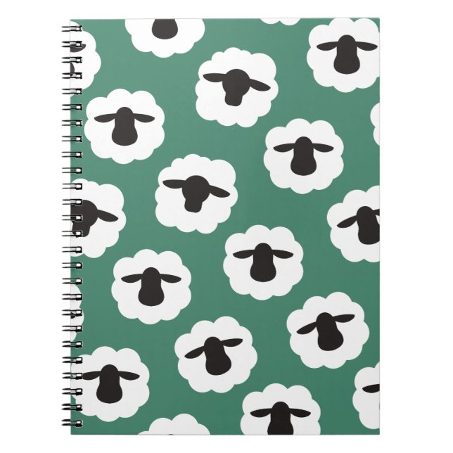 Cuaderno Patrón de Ovejas Fluffy (Frente)