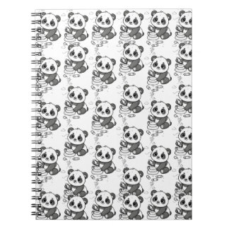 Cuaderno Patrón de página para colorear de panda adorable
