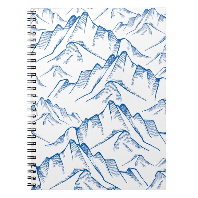 Cuaderno Patrón de paisajes de montaña dibujado a mano. (Frente)