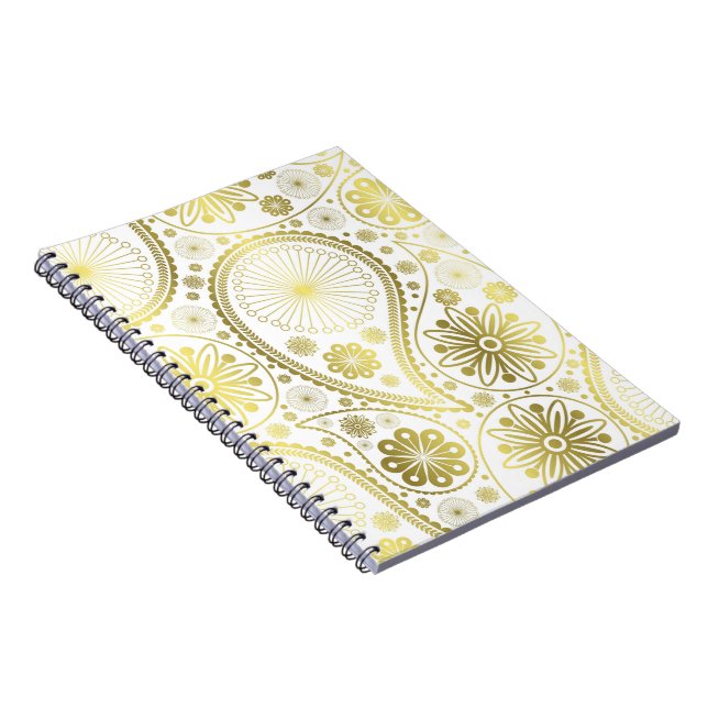 Cuaderno Patrón de paisajes dorados (Lado Derecho)