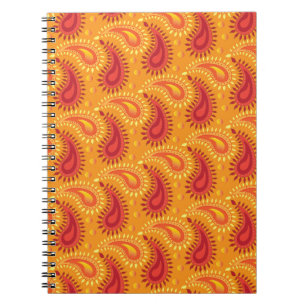 Cuaderno Patrón de paisley persa Naranja oriental