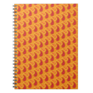 Cuaderno Patrón de paisley persa Naranja oriental